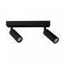 Foco de superficie MR11 2 cabezales – negro – orientable – IP20 – 260×54×160 mm – sin bombilla