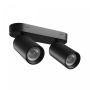 Foco de superficie GU10 2 cabezales – negro – IP20 – 220×70×135 mm – sin bombilla