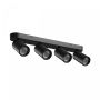 Foco de superficie GU10 4 cabezales – negro – IP20 – 480×70×135 mm – sin bombilla