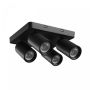 Foco de superficie GU10 4 cabezales – cuadrado – negro – IP20 – 220×220×134 mm – sin bombilla