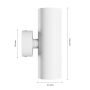 Aplique de pared GU10 2 cabezales – redondo – blanco – IP20 – 55×160×90 mm – sin bombilla – foto 6