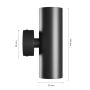 Aplique de pared GU10 2 cabezales – redondo – negro – IP20 – 55×160×90 mm – sin bombilla – foto 6