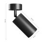 Aplique de pared GU10 – redondo – negro – IP20 – 55×100×165 mm – sin bombilla – foto 5
