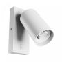 Aplique de pared GU10 – redondo – blanco – con interruptor – IP20 – 55×100 mm – sin bombilla