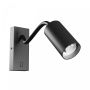 Aplique de pared GU10 – brazo flexible – redondo – negro – con interruptor – IP20 – 55×100×410 mm – sin bombilla