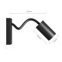 Aplique de pared GU10 – brazo flexible – redondo – negro – con interruptor – IP20 – 55×100×410 mm – sin bombilla – foto 5