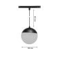 Lámpara colgante LED tipo globo para riel, 6W CCT 48V Ø100 mm, regulable, color negro. – foto 5