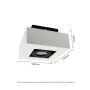 Foco de superficie GU10 – cuadrado – blanco/negro – orientable – IP20 – 145×145×85 mm – sin bombilla – foto 2