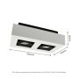 Foco de superficie GU10 2 cabezales – rectangular – blanco/negro – orientable – IP20 – 255×145×85 mm – sin bombilla – foto 2