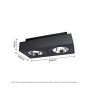 Foco de superficie AR111 GU10 2 cabezales – rectangular – negro – orientable – IP20 – 293×145×85 mm – sin bombilla – foto 2