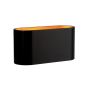 Aplique de pared G9 – ovalado – negro/dorado – IP20 – 80×80×160 mm – sin bombilla