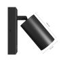 Aplique de pared GU10 – redondo – negro – con interruptor – IP20 – 55×100 mm – sin bombilla – foto 6