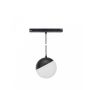 Lámpara colgante LED tipo globo para riel, 6W CCT 48V Ø100 mm, regulable, color negro.