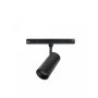 Foco LED de carril de 6W CCT 48V regulable, color negro.