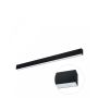 Luminaria lineal LED de 112 cm, negra, 36 W, moderna, con sensor.