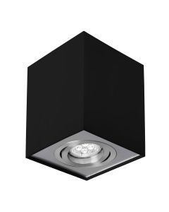 LED Spot GU10 Surface-Mounted Square Black 94x125mm regulated eye IP20