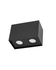 LED Spot 2xGU10 Surface-Mounted Rectangle Black IP20 97x185x125mm regulated eye